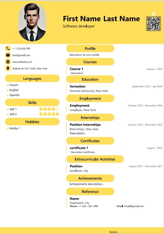 template cv 6